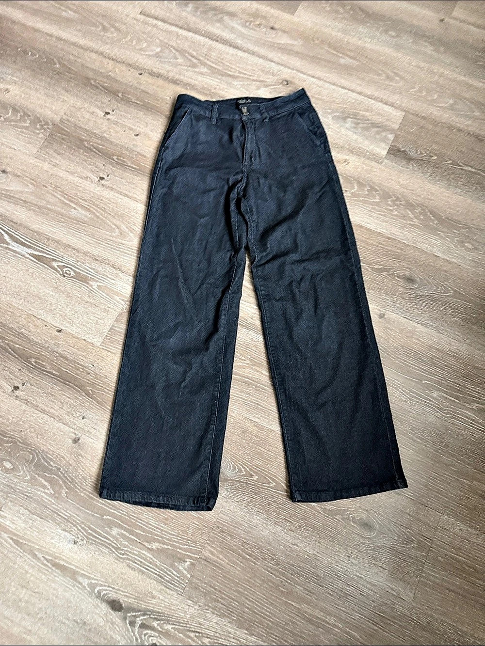 Rachel Zoe High-Rise Wide Leg Denim Pants in Black